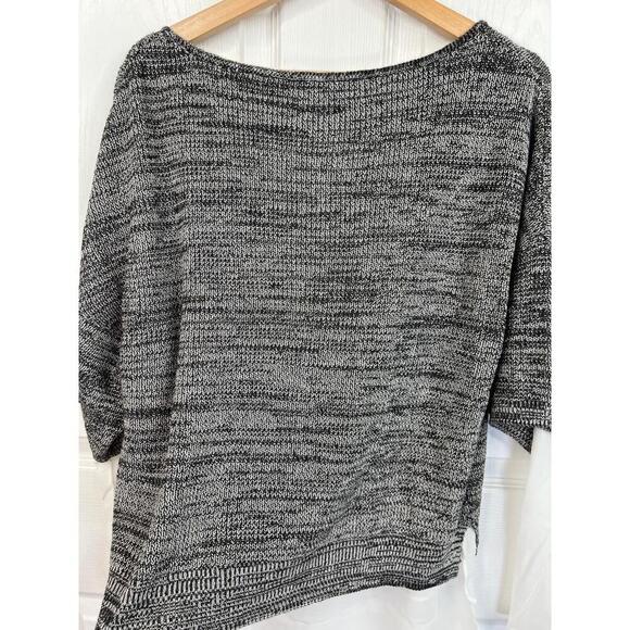 Chelsea & Theodore Sweater Grey Size L White Layered Top Semi Sheer Hem - Picture 5 of 14